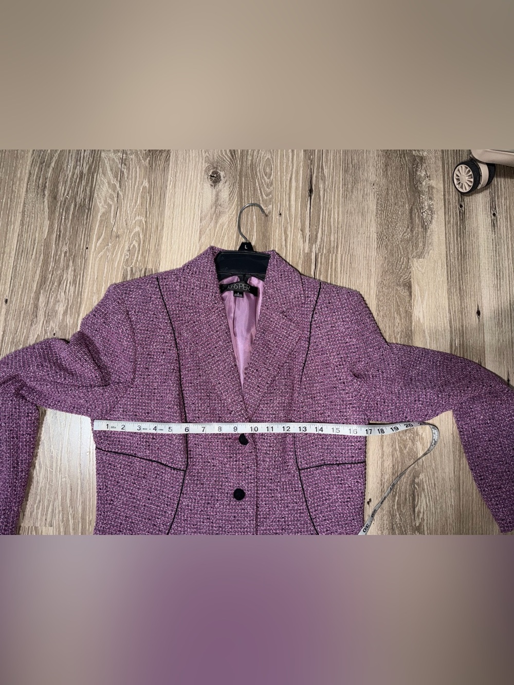 Kasper Purple Tweed Skirt Suit Blazer Ruffle Hem 2 Piece Women’s Size 6 - Picture 9 of 11